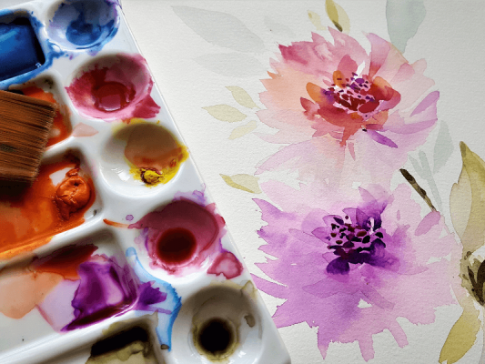 pintura com aguarela